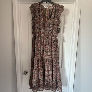 🌸 BB Dakota by Steve Madden Floral Ruffle Midi Dress – Size XXL (New With Tags)
